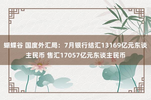 蝴蝶谷 国度外汇局：7月银行结汇13169亿元东谈主民币 售汇17057亿元东谈主民币