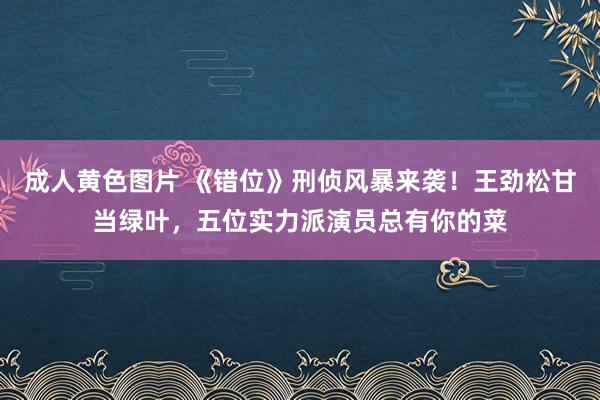 成人黄色图片 《错位》刑侦风暴来袭！王劲松甘当绿叶，五位实力派演员总有你的菜