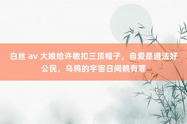 白丝 av 大娘给许敏扣三顶帽子，自爱是遵法好公民，乌鸦的宇宙日间鹅有罪