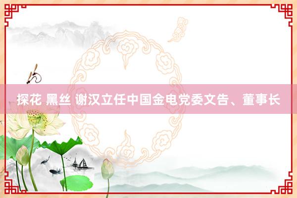 探花 黑丝 谢汉立任中国金电党委文告、董事长